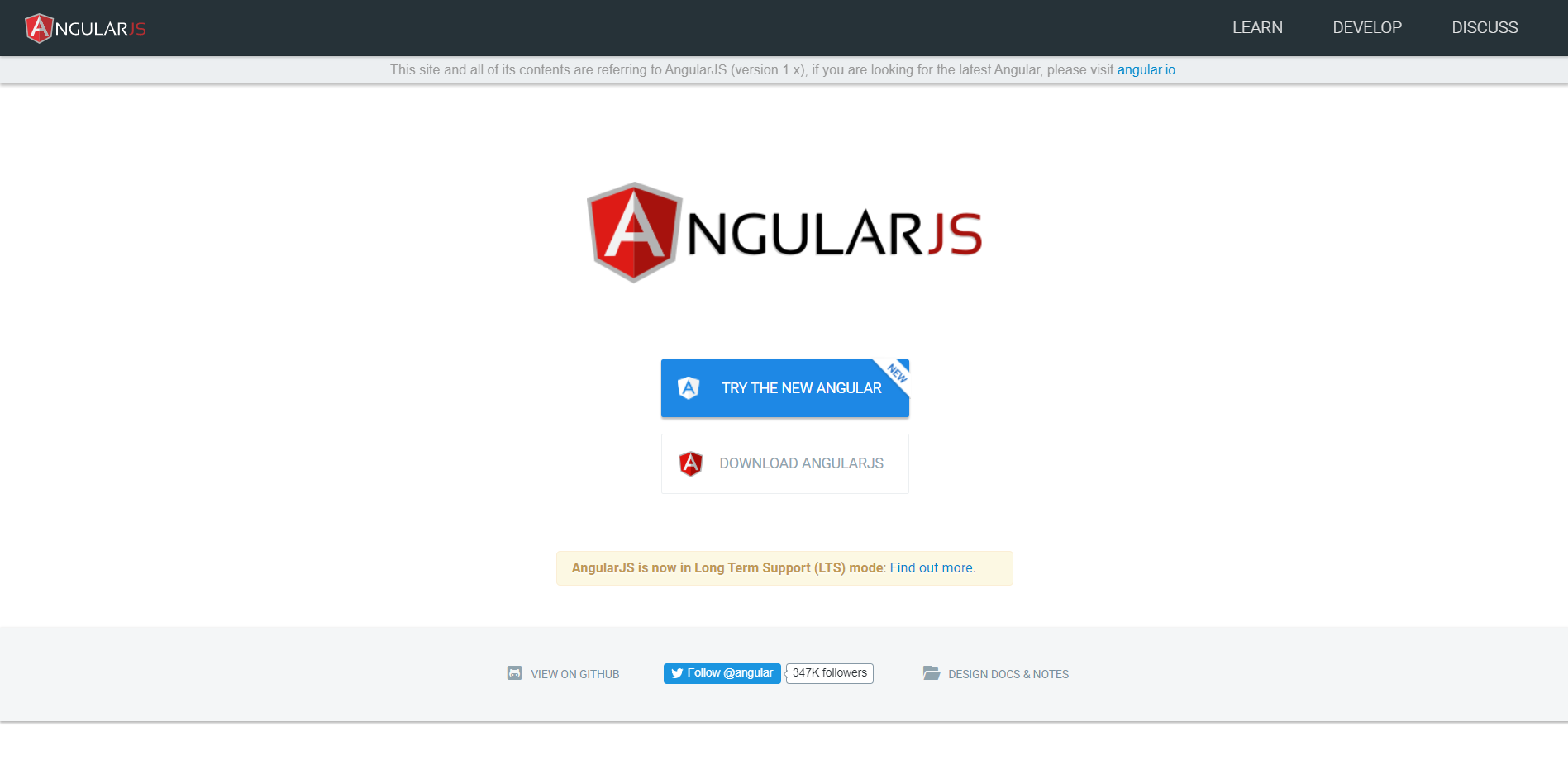 AngularJS landing page