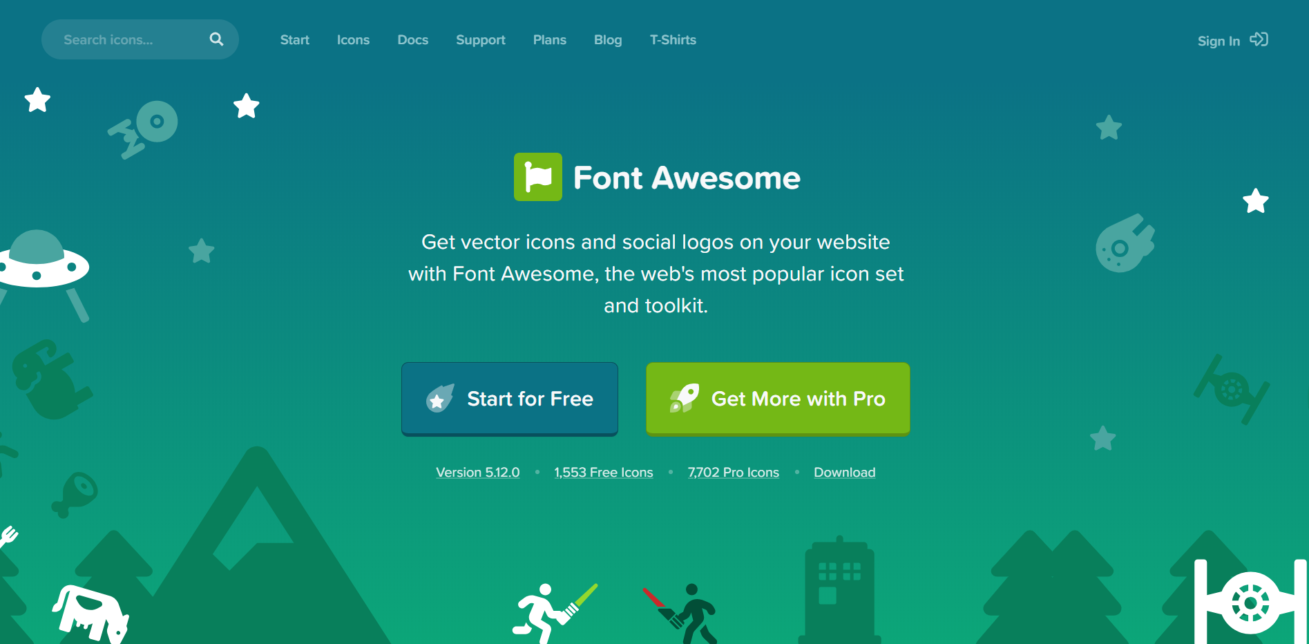 Font Awesome landing page