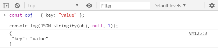 JSON.stringify() formatted output