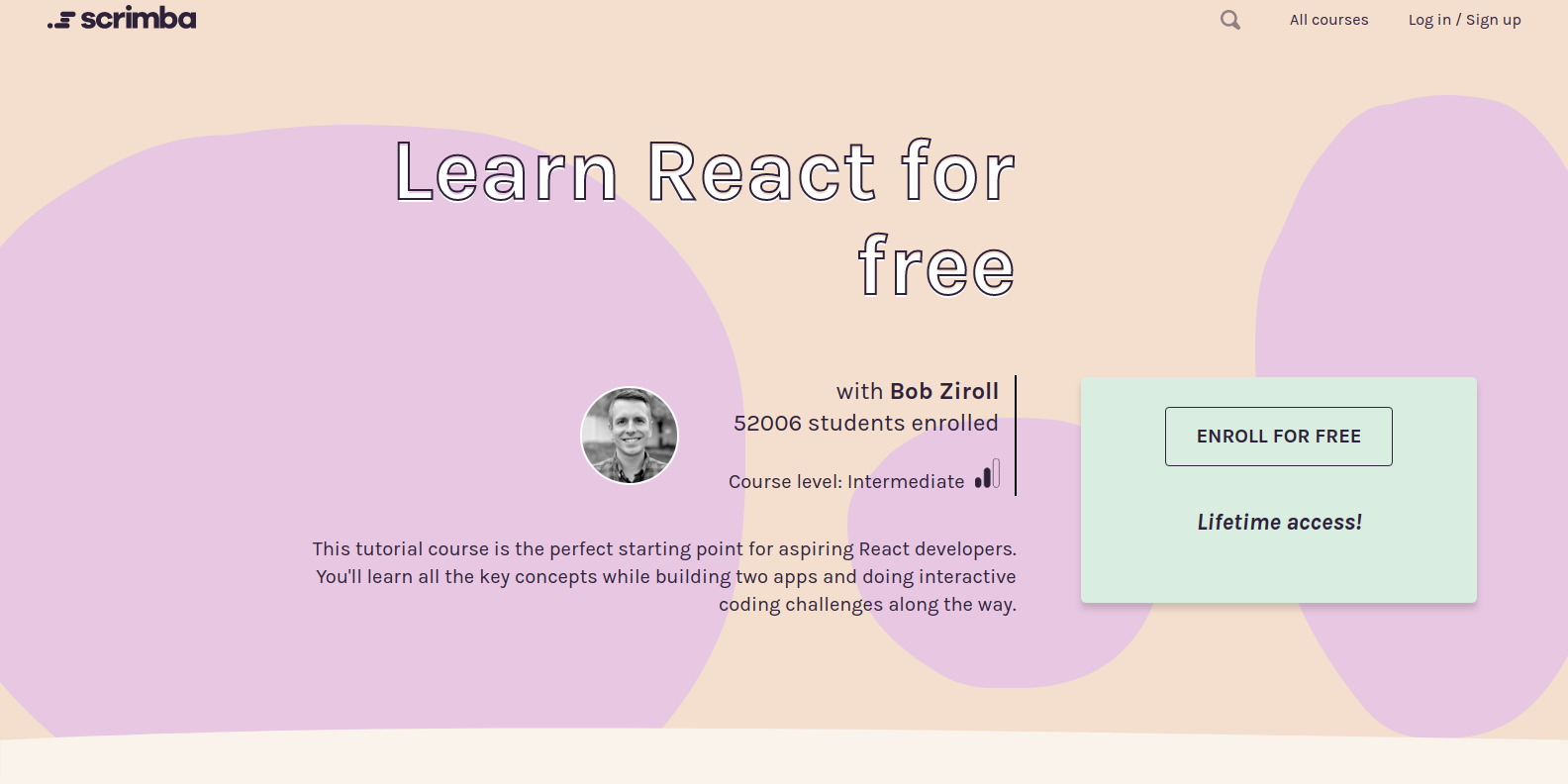 Learn React intro page