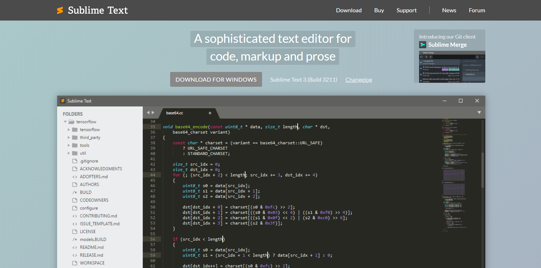 Sublime Text landing page