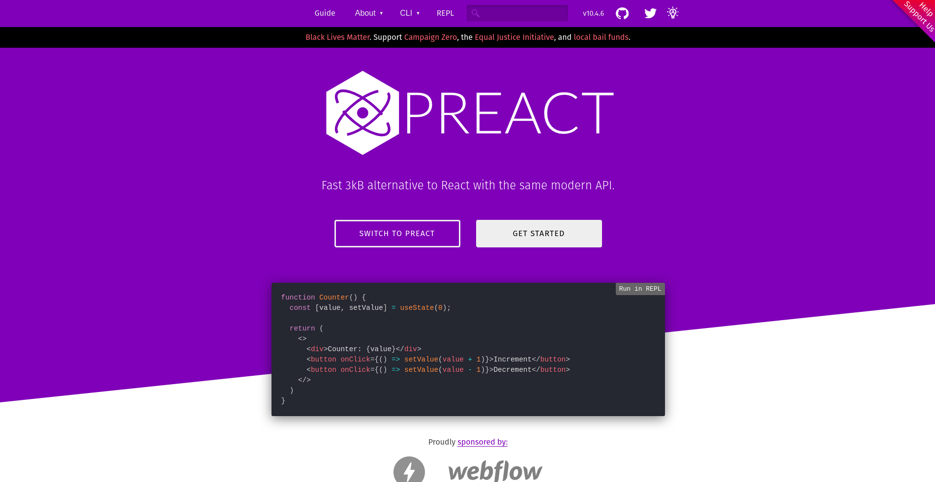 Preact landing page