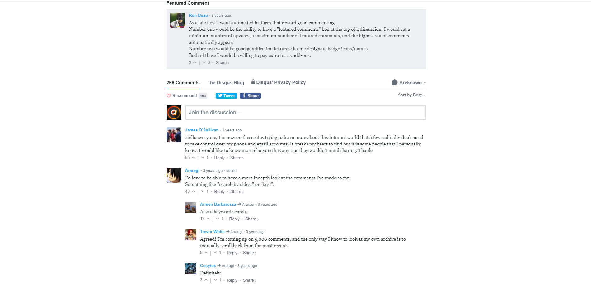 Example Disqus comment section