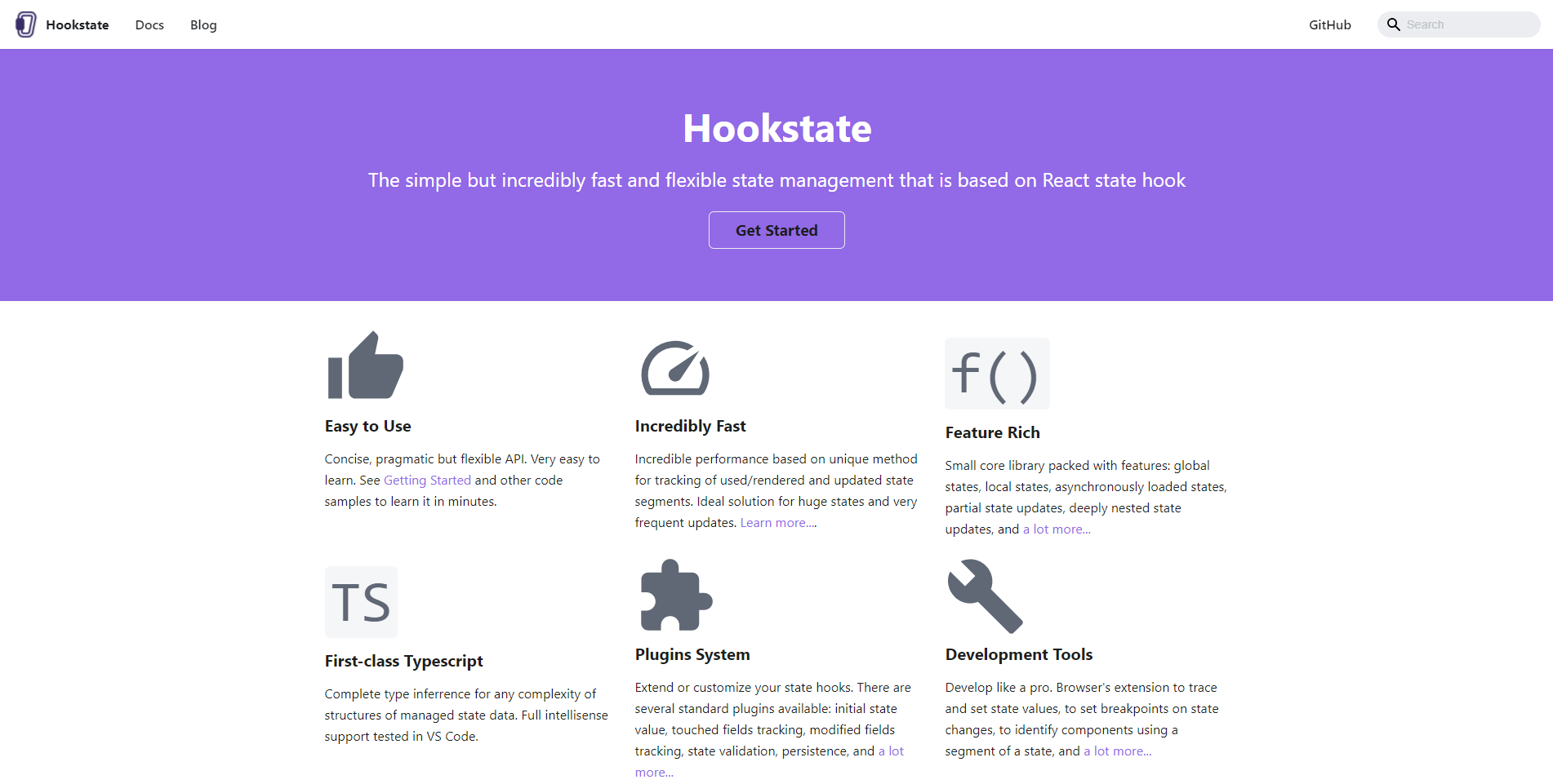 Hookstate landing page