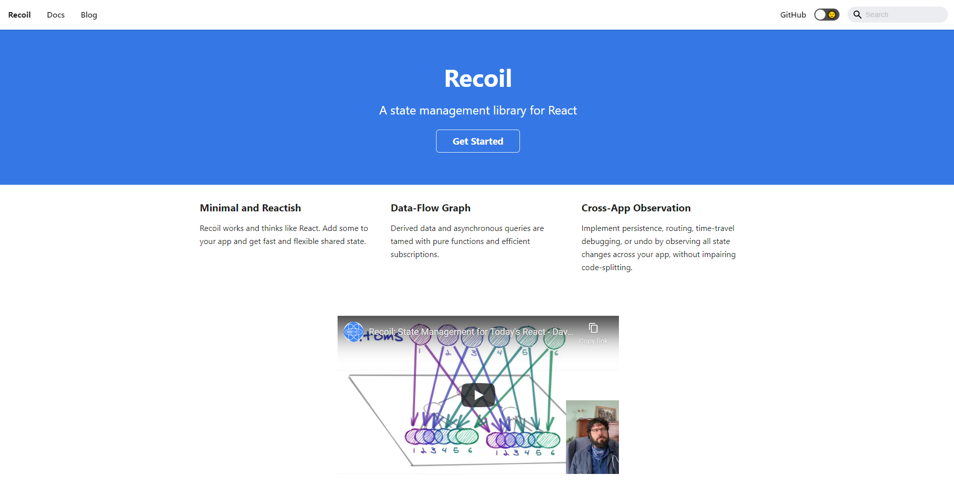 Recoil landing page