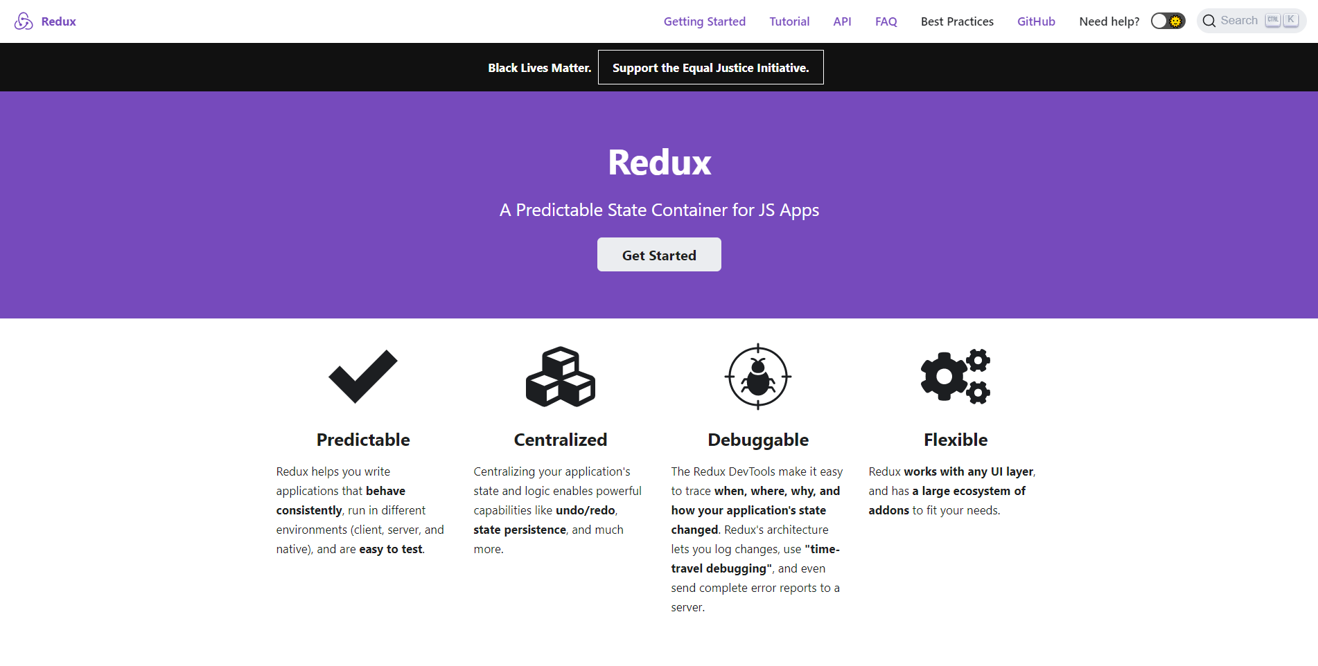 Redux landing page