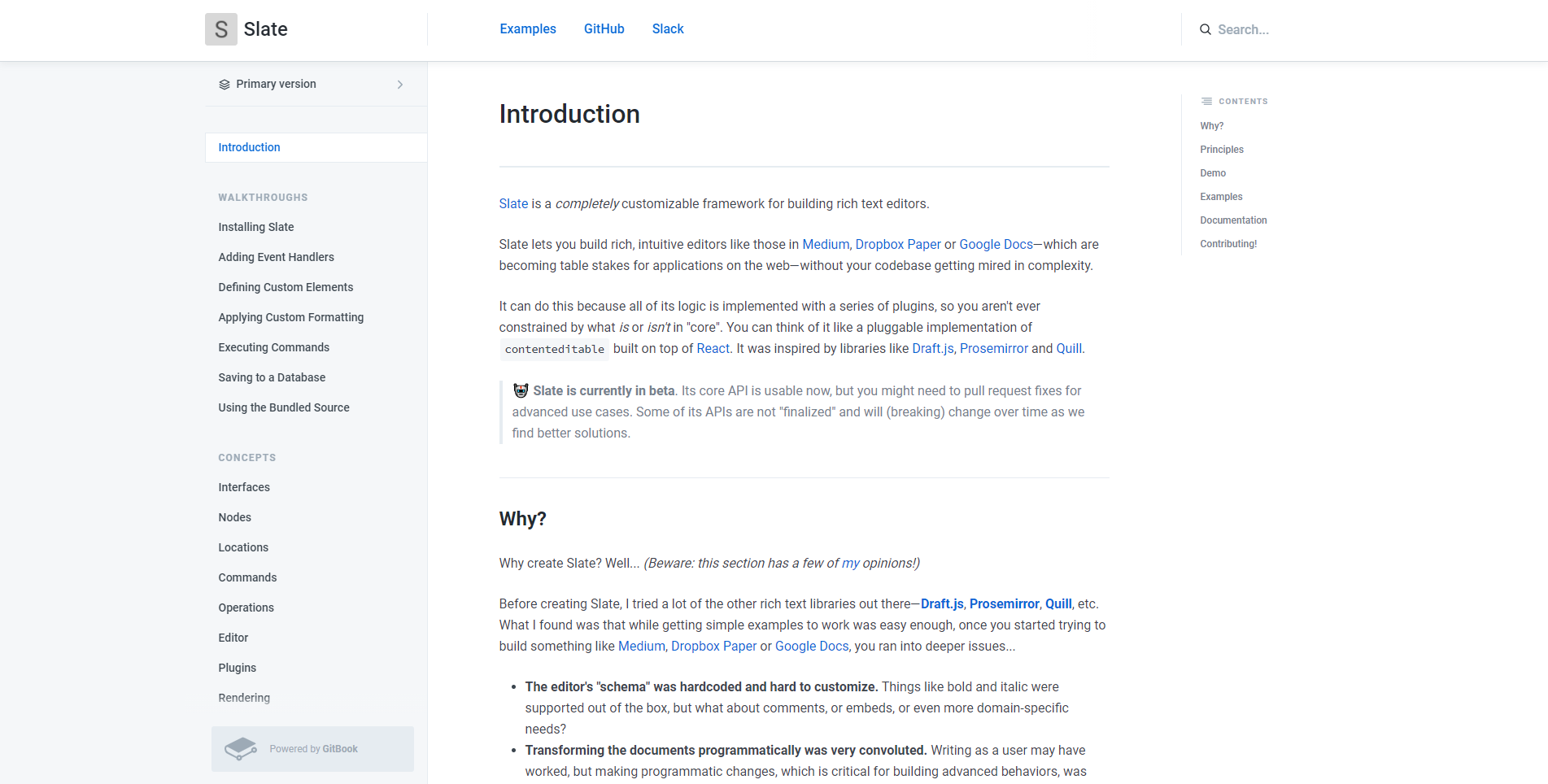 Slate documentation